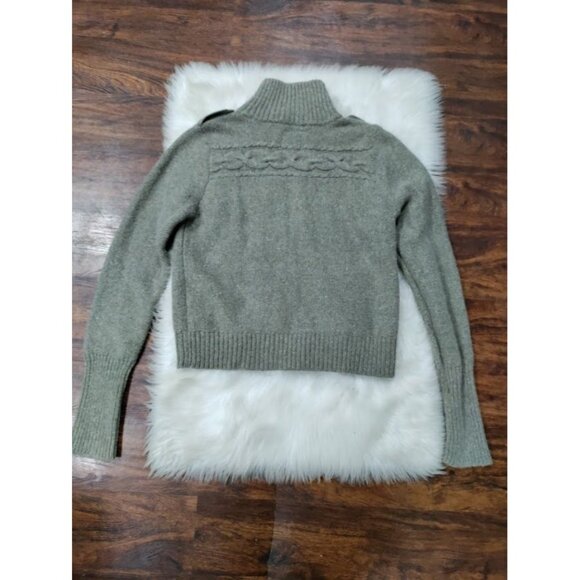 American Eagle Outfitters Military Style Tan Zip Up Wool/Rabbit Hair Sweater XL - Picture 13 of 14